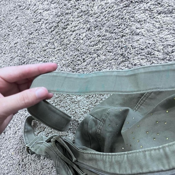 Old Navy - olive y2k bedazzled croissant crossbody bag - Picture 7 of 7